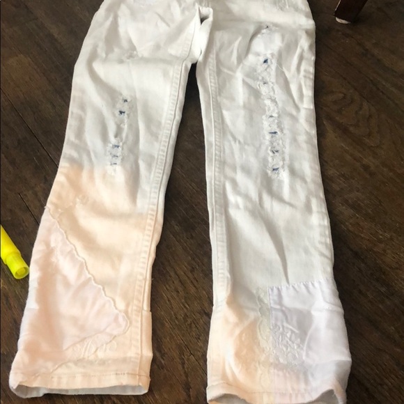 Ralph Lauren white jeans size 7 patchwork - Picture 1 of 7